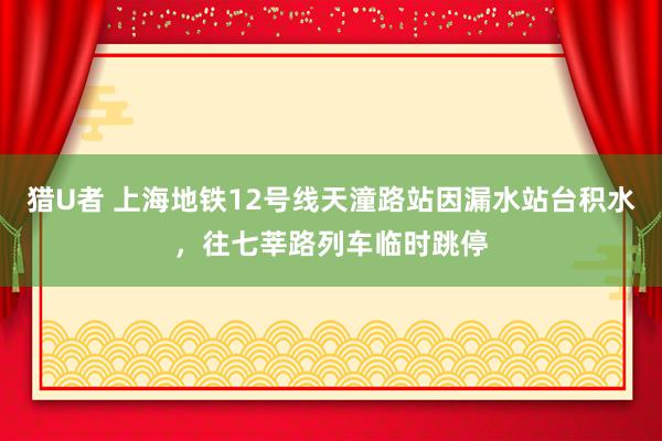 猎U者 上海地铁12号线天潼路站因漏水站台积水，往七莘路列车临时跳停