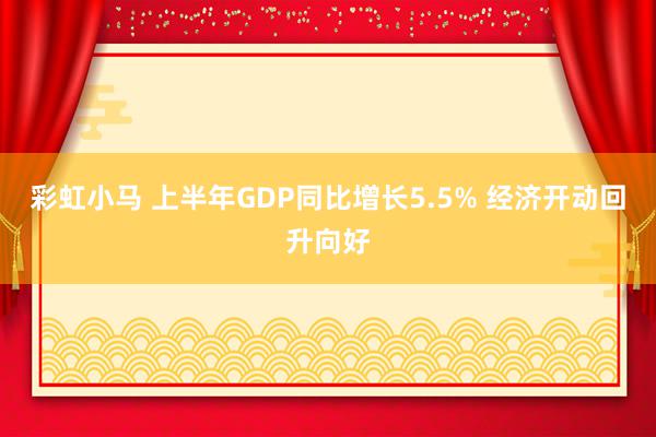 彩虹小马 上半年GDP同比增长5.5% 经济开动回升向好