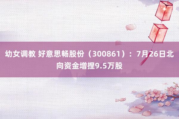 幼女调教 好意思畅股份（300861）：7月26日北向资金增捏9.5万股