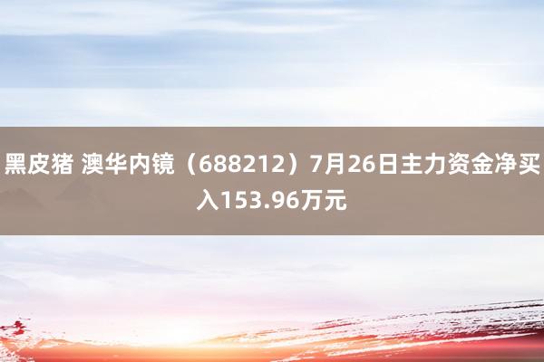 黑皮猪 澳华内镜（688212）7月26日主力资金净买入153.96万元