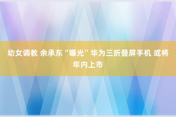 幼女调教 余承东“曝光”华为三折叠屏手机 或将年内上市