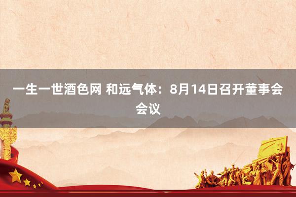 一生一世酒色网 和远气体：8月14日召开董事会会议